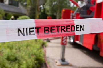 barrier tape with dutch words for" do not enter"