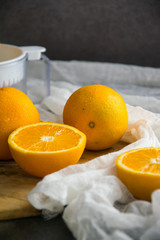 bright oranges on white cloth