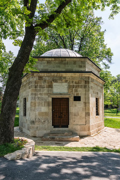 Belgrade, Serbia April 24, 2018: Damat Ali-Pasa's Turbeh. This is an Ottoman mausoleum erected in 1784 in Belgrade, Serbia. The building is situated in the Upper Town of the Belgrade Fortress.
