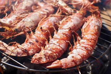 Giant Tiger Prawns BBQ