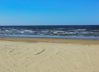 View of the Balkan Gulf on a sunny day, early spring.Latvia 2018