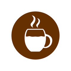 Coffee mug icon on a label