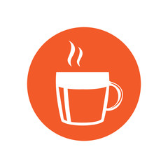 Coffee mug icon on a label