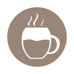 Coffee mug icon on a label