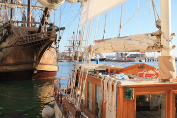 Les grands voiliers dans la magnifique ville de Sète, ville maritime dans l'Hérault en Occitanie
