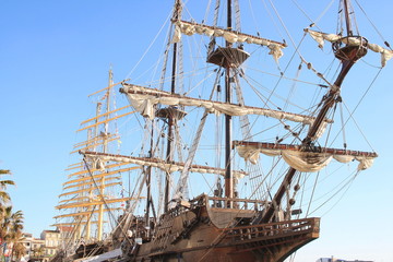 Les grands voiliers dans la magnifique ville de Sète, ville maritime dans l'Hérault en Occitanie