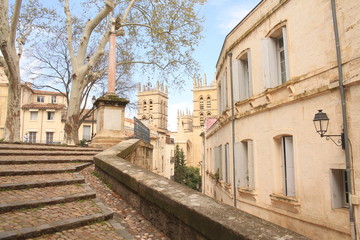 Fototapeta na wymiar Cathédrale Saint Pierre à Montpellier, Occitanie, France 