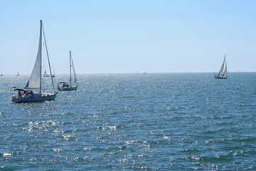 Voiliers en méditerranée, Carnon, France
