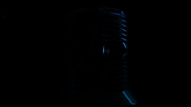 Blue Safety Light Flashing In The Dark