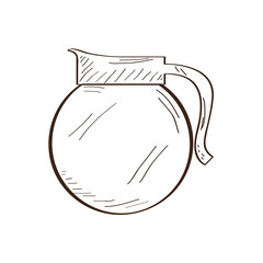 Isolated coffee pot sketch