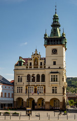 Fototapeta na wymiar City hall in Nachod city in Czech Republic