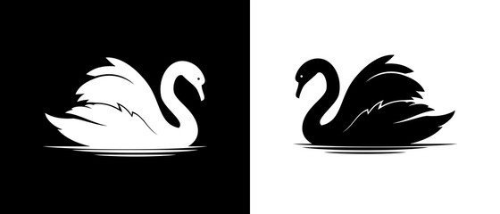 Vector swan silhouette