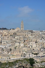 Fototapeta premium Italy, Basilicata, Matera, city of stones, Unesco heritage, capital of European culture 2019. Panorama from the Belvedere.
