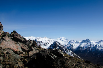 Fototapeta na wymiar Bariloche, Argentina - Mountain and lake with snow view