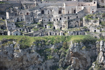Italy, Basilicata, Matera, city of stones, Unesco heritage, capital of European culture 2019.  Panorama from the Belvedere.