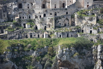 Italy, Basilicata, Matera, city of stones, Unesco heritage, capital of European culture 2019.  Panorama from the Belvedere.