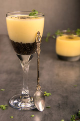 Banana dessert in Glass with chiaa seeds