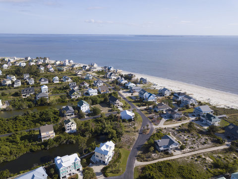 Aerial view of Harbor Island on the coast of South Carolina.