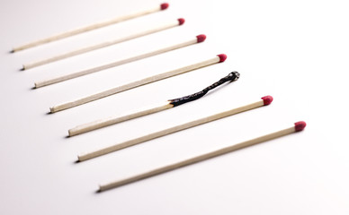 ne burned match in row unburned ones. Concept: Individuality and Difference, Burnout syndrome