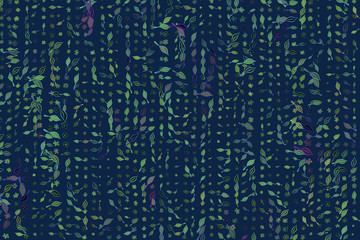 Abstract illustrations of leaves & flowers, conceptual pattern. Cartoon, nature, effect & backdrop.