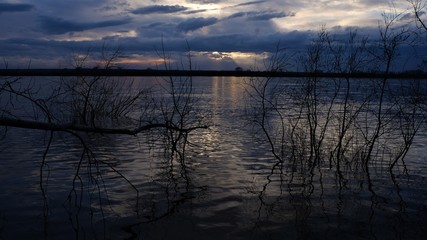 sunset over the river