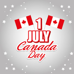 happy canada day celebration poster vector illustration design