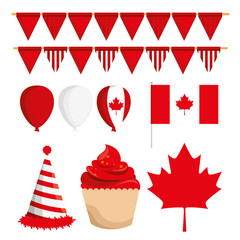 happy canada day celebration poster vector illustration design