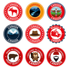 canadian culture set icons vector illustration design