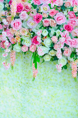 flower background, backdrop wedding decoration, rose pattern, Wall flower, colorful background, fresh rose