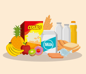 group of nutritive food icons vector illustration design