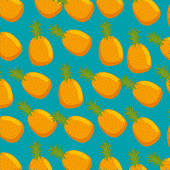 Fototapeta premium fresh pineapples pattern background vector illustration design