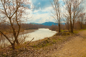 Enza river in the afternoon