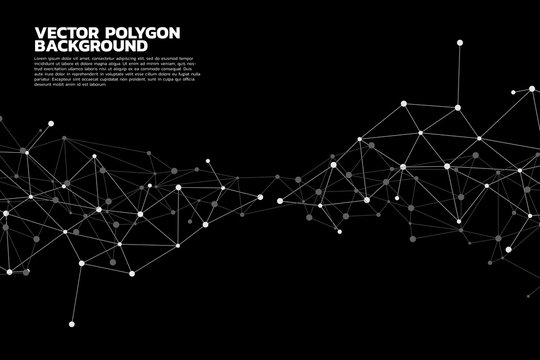 Network Connecting dot polygon background : Concept of Network, Business, technology, Connecting, Molecule, Data, Chemical