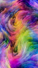 Behang Mix van kleuren Snelheid van kleurrijke verf