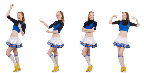 Cheerleader isolated on the white background