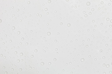 Water drops on white background.