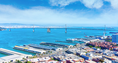 Port of San Francisco and Bay Bridge at The Embarcadero
