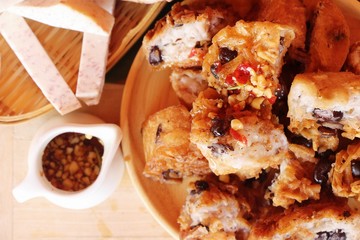 taro dessert and black beans traditional chinese pancake