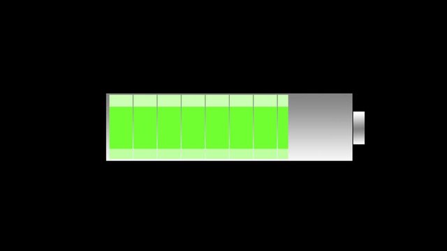 battery low on black background 