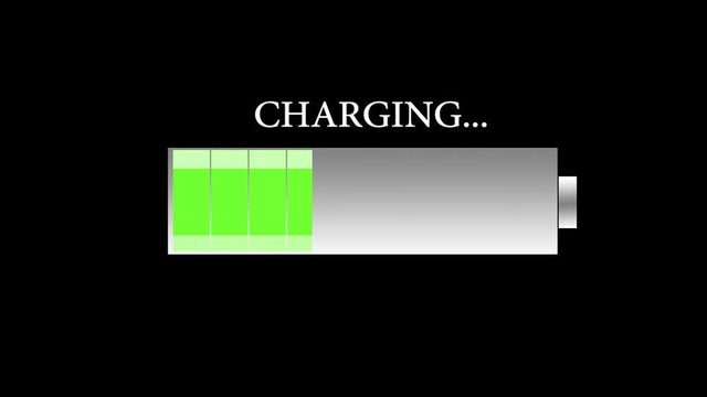 charging battery on black screen
