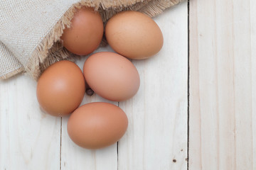 egg on sack background