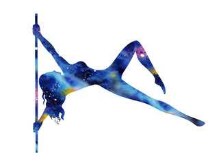 Obraz premium silhouette women pole dance