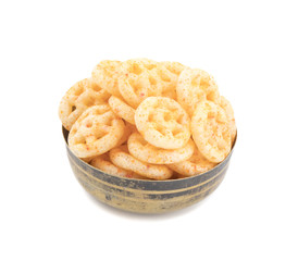 Salty Wheels Snack isolated on White Background