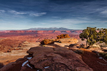 Outstanding early winter’s panoramic view of Canyonlands National Park in Utah, USA.