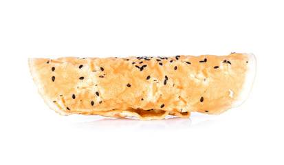  Black sesame chips on white background