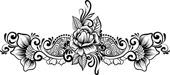 Ethnic indian line art border