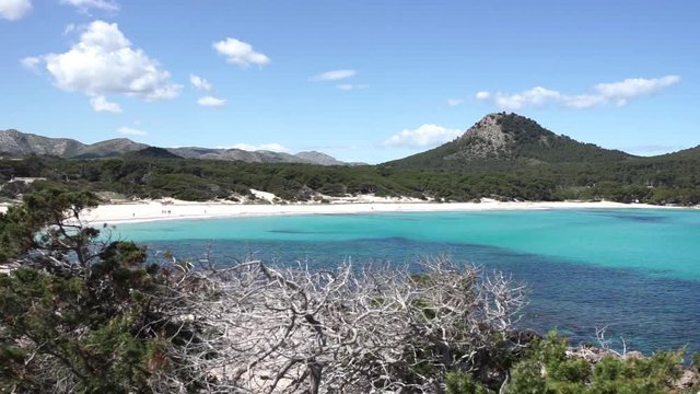 Majorca beach Cala Agulla at the beautiful seaside of Cala Ratjada, Spain Mediterranean Sea