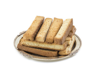 Indian Bakery Food Tea Time Sweet Dry Toast Snack Also Know As Indian Toast Snack, Toasted, Bread,...