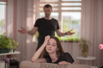 Family conflict between father and daughter.