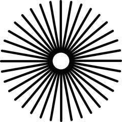 Obraz premium Black radial concentric element